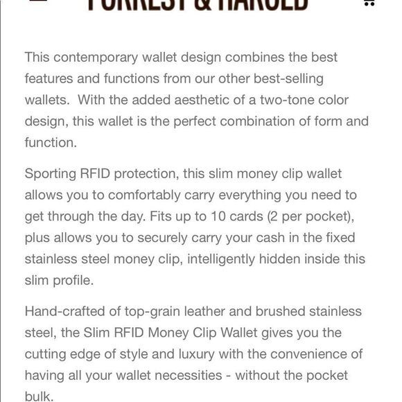 Forest and Harold money clip wallet. NEW - Picture 12 of 13